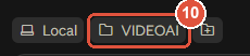 Nút thư mục phía trên ô gõ đã ghi tên thư mục VideoAI